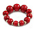 Cherry Red Graduated Wood Bead Flex Bracelet - 18cm Long - view 5