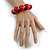 Cherry Red Graduated Wood Bead Flex Bracelet - 18cm Long - view 2