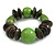Statement Chunky Wood Bead Flex Bracelet in Lime Green/ Dark Green - Medium - view 5