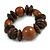 Statement Chunky Wood Bead Flex Bracelet in Brown - Medium - view 4