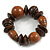 Statement Chunky Wood Bead Flex Bracelet in Brown - Medium - view 5