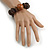 Statement Chunky Wood Bead Flex Bracelet in Brown - Medium - view 2