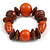 Statement Chunky Wood Bead Flex Bracelet in Orange/ Brown - Medium - view 5