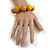 Yellow Graduated Wood Bead Flex Bracelet - 18cm Long - view 2