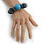 Statement Chunky Wood Bead Flex Bracelet in Dyed Blue/ Light Blue - Medium - view 5