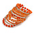 Wide Coiled Ceramic, Glass Bead Bracelet (Orange, Transparent) - Adjustable - view 7