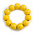 Banana Yellow Round Bead Wood Flex Bracelet - 19cm Long - view 2