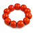 Orange Round Bead Wood Flex Bracelet - 19cm Long