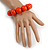 Orange Round Bead Wood Flex Bracelet - 19cm Long - view 3