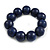 Dark Blue Round Bead Wood Flex Bracelet - 19cm Long - view 2