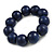 Dark Blue Round Bead Wood Flex Bracelet - 19cm Long - view 4