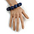 Dark Blue Round Bead Wood Flex Bracelet - 19cm Long - view 3