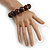Brown Round Bead Wood Flex Bracelet - 19cm Long - view 2