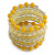 Wide Coiled Ceramic, Glass Bead Bracelet (Lemon Yellow, Lemonade Yellow, Transparent) - Adjustable - view 5