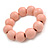 Pastel Pink Round Bead Wood Flex Bracelet - 19cm Long - view 3