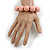 Pastel Pink Round Bead Wood Flex Bracelet - 19cm Long - view 2