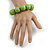 Pastel Green Round Bead Wood Flex Bracelet - 19cm Long - view 2