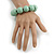 Pastel Mint Round Bead Wood Flex Bracelet - 19cm Long - view 2