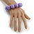 Lilac Round Bead Wood Flex Bracelet - 19cm Long - view 2