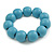 Pastel Blue Round Bead Wood Flex Bracelet - 19cm Long