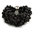 Wide Chunky Black Ceramic Bead Multistrand Plaited Bracelet - Medium up to 18cm Long - view 2