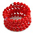 Red Ceramic Bead Coiled Flex Bracelet - Adjustable - view 3