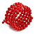 Red Ceramic Bead Coiled Flex Bracelet - Adjustable - view 4