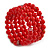 Red Ceramic Bead Coiled Flex Bracelet - Adjustable - view 5