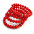 Red Ceramic Bead Coiled Flex Bracelet - Adjustable - view 6