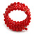 Red Ceramic Bead Coiled Flex Bracelet - Adjustable - view 7
