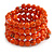 Orange Ceramic Bead Coiled Flex Bracelet - Adjustable - view 4