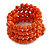 Orange Ceramic Bead Coiled Flex Bracelet - Adjustable - view 5