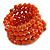 Orange Ceramic Bead Coiled Flex Bracelet - Adjustable - view 6