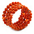Orange Ceramic Bead Coiled Flex Bracelet - Adjustable - view 7