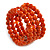 Orange Ceramic Bead Coiled Flex Bracelet - Adjustable