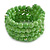 Pea Green Ceramic Bead Coiled Flex Bracelet - Adjustable - view 3
