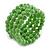 Pea Green Ceramic Bead Coiled Flex Bracelet - Adjustable - view 6