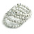 White Ceramic Bead Coiled Flex Bracelet - Adjustable - view 6