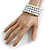 White Ceramic Bead Coiled Flex Bracelet - Adjustable - view 2