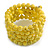 Yellow Ceramic Bead Coiled Flex Bracelet - Adjustable - view 4