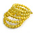 Yellow Ceramic Bead Coiled Flex Bracelet - Adjustable - view 6