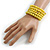Yellow Ceramic Bead Coiled Flex Bracelet - Adjustable - view 2
