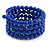 Royal Blue Ceramic Bead Coiled Flex Bracelet - Adjustable - view 3