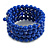 Royal Blue Ceramic Bead Coiled Flex Bracelet - Adjustable - view 7