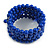 Royal Blue Ceramic Bead Coiled Flex Bracelet - Adjustable - view 8