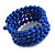 Royal Blue Ceramic Bead Coiled Flex Bracelet - Adjustable - view 9