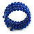 Royal Blue Ceramic Bead Coiled Flex Bracelet - Adjustable - view 6