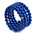 Royal Blue Ceramic Bead Coiled Flex Bracelet - Adjustable - view 2