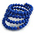 Royal Blue Ceramic Bead Coiled Flex Bracelet - Adjustable - view 5