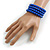 Royal Blue Ceramic Bead Coiled Flex Bracelet - Adjustable - view 4